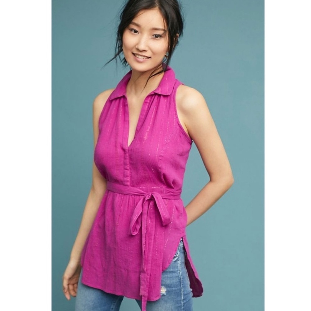 Anthropologie Maeve Batavia Sleeveless Tie Tunic